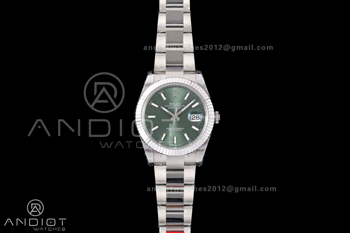 DateJust 41 126334 904L SS VSF 1:1 Best Edition Green Dial on Oyster Bracelet VS3235v2 V2s (133g)Free Sprung